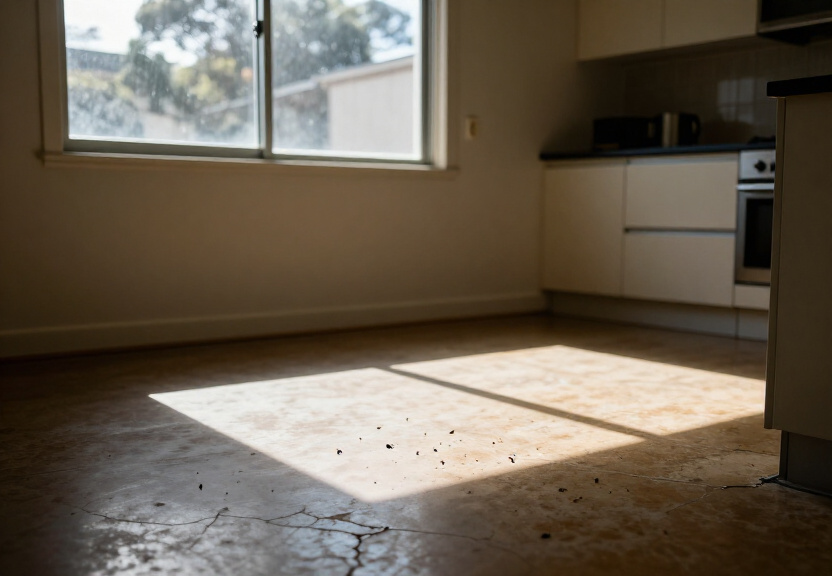 Cockroach infestation in a Heckenberg kitchen before treatment
